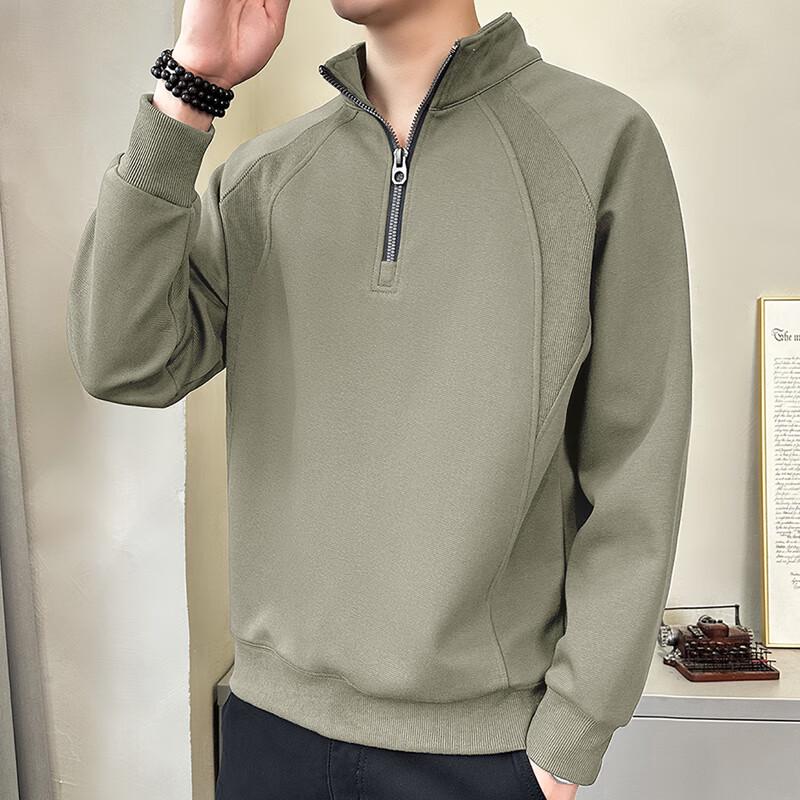 Duduosbao Men's Half-Zip Stand-Collar Sweatshirt