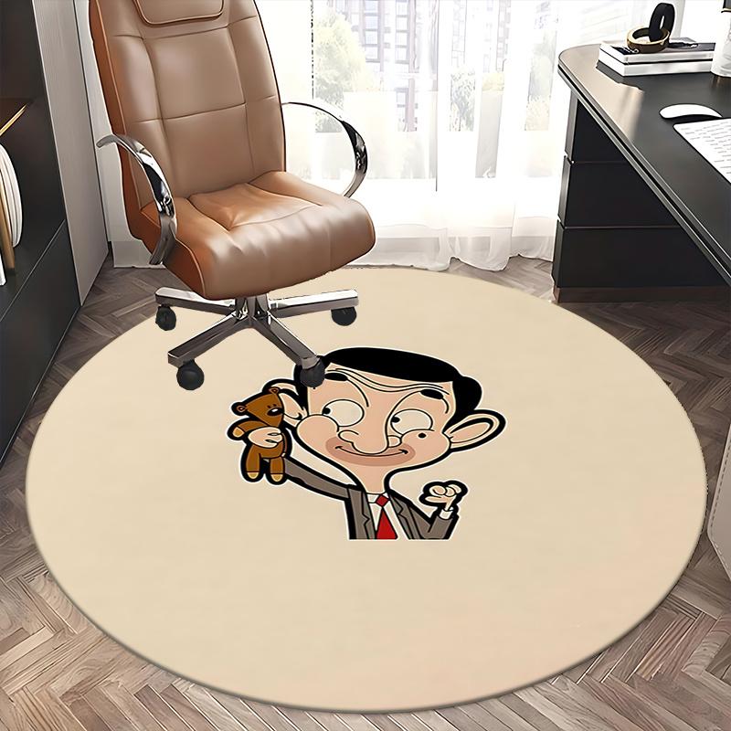 Mr. Bean Chair Mat - Round Carpet for Home Decor, Office Use, Living Room