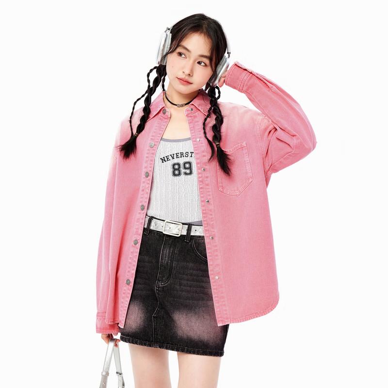 

Ledin Loose-Fit Gradient Shirt-Style Denim Jacket S