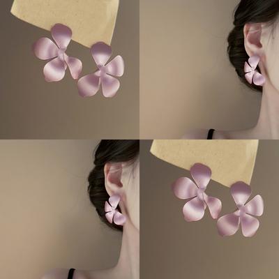European and American Matte Flower Stud Earrings Simple Temperament Versatile Earrings Earrings Women