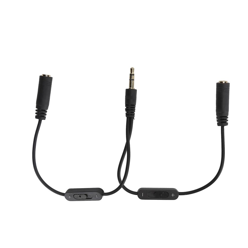 Couple Headphone Converter Cable Stereo 3.5mm to Dual Stereo Female 1 to 2 Earphone Adapter Cable with Switch