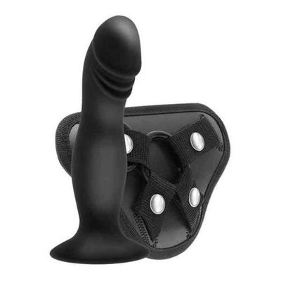 Sextoys - S Pleasures - STRAPPY HARNESS SET - Dildo Noir - Verstellbar - G-Punkt Stimulation