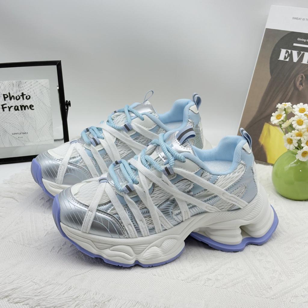 Platform Dad Shoes Women's 2025 Summer New Thin Mesh Breathable Lightweight Small Height Increase Casual Sports Shoes