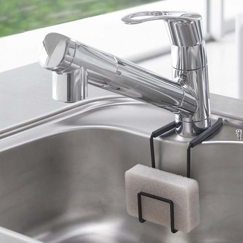 Durable Metal Sink Caddy Sponge Holder Small Kitchen Bathroom Organizer Liquid Dish Drainer Faucet Rack Shower Convenient