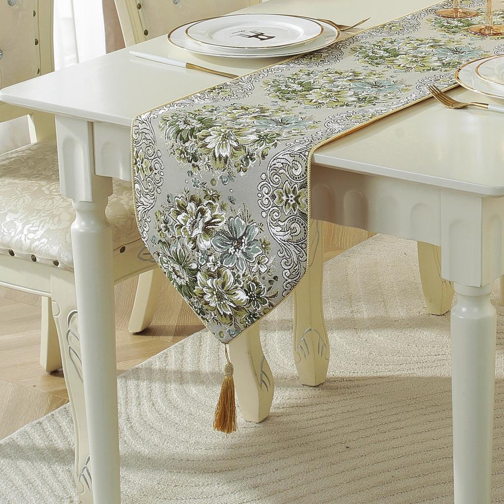 Modern European Jacquard Table Runner Luxury Embroidered Table Runner Minimalist Velvet Dining Table Runner Simple Fashionable