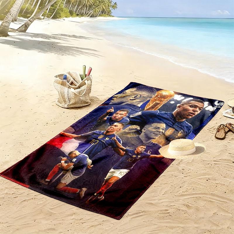 Kylian Mbappé Pride Strandtuch, Großes Weiches Schnelltrocknendes Handtuch für Strand Camping Schwimmen