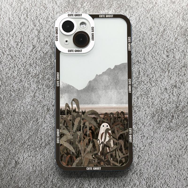 Roztomilý kreslený duch pouzdro na telefon pro Xiaomi Mi 13 12 11 Lite 14 13T 12T 12X 12 Poco F5 X5 X3 Pro Průhledný nárazuvzdorný měkký kryt