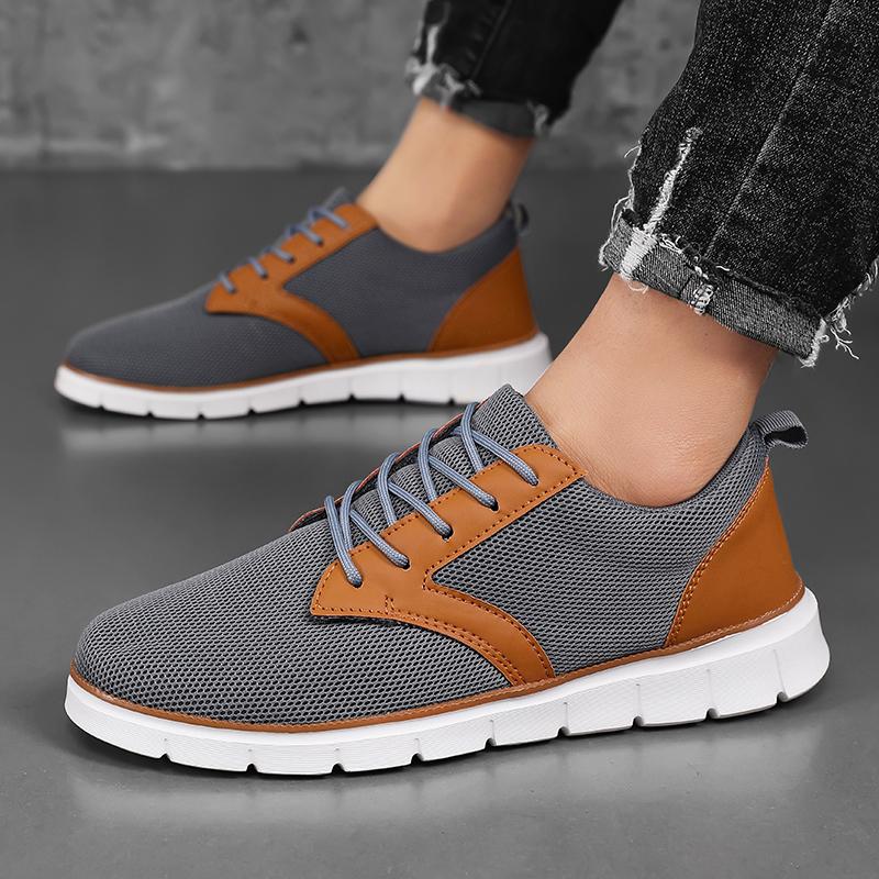 

Модная мужская формальная обувь, уличная сетчатая обувь для ходьбы, черные лоферы на плоской подошве, весна 2025, с круглым носком, повседневная обувь для ежедневной носки и активного отдыха 39 серый