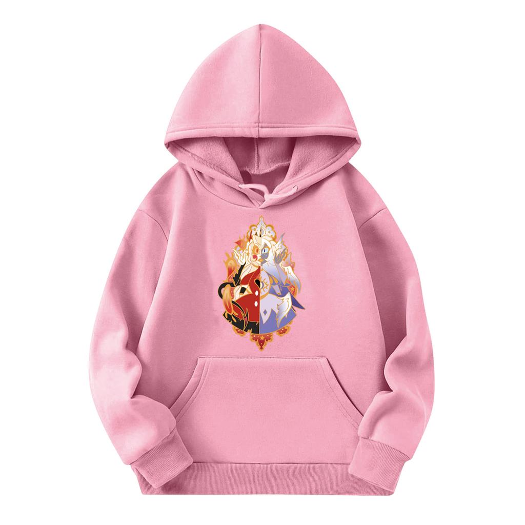 Child Fashion Lightweight Long Sleeve Pullover With Pockets Print Hoodie