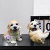 Animal Sculpture Dog Statue Gift Home Decor Resin Puppy Figurine Ornament for Desktop Cabinet Living