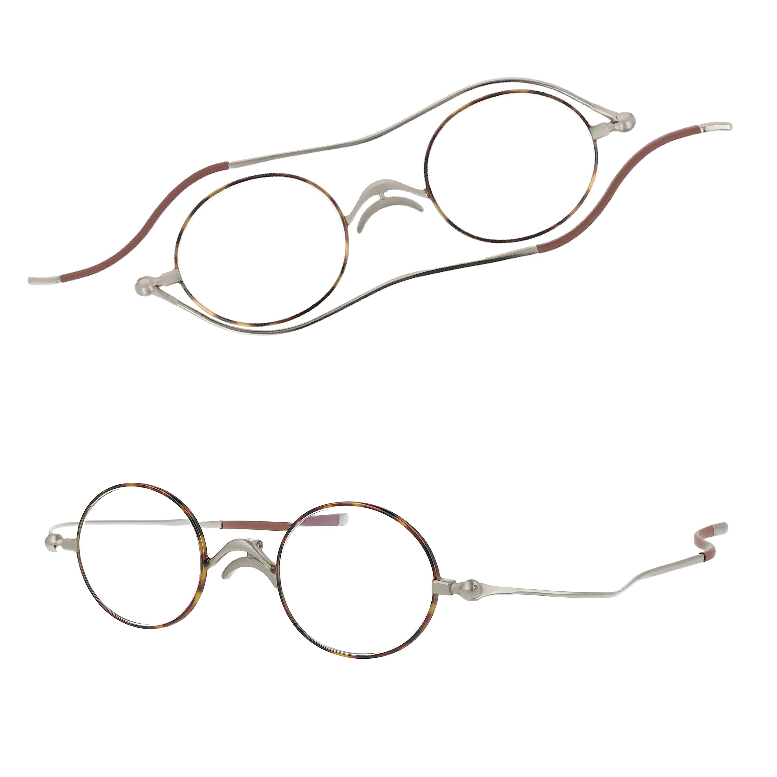 

Очки для чтения SHIORI, тонкие очки для чтения, коричневые, полукруглые, тип SI-05-2+2.00 коричневый