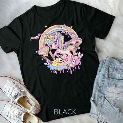Pastel Goth Cute Creepy Unicorn Gothic Kawaii Menhera Wiccan Unisex Form T-shirt