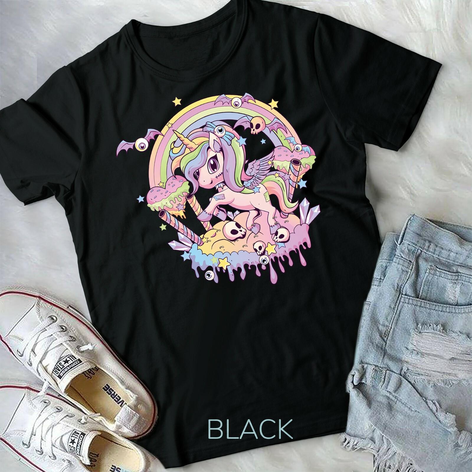 Pastel Goth Cute Creepy Unicorn Gothic Kawaii Menhera Wiccan Unisex Form T-shirt XL