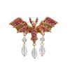 Vintage Diamond Bat Brooch Women'S Premium Animal Crystal Pendant Brooch Pin Suit Coat Accessories