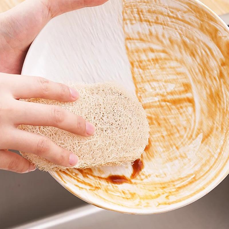 Loofah dish washing tablets, pan washing cloth, natural housework, kitchen cleaning, loofah flesh section scouring cloth, dishwashing rag