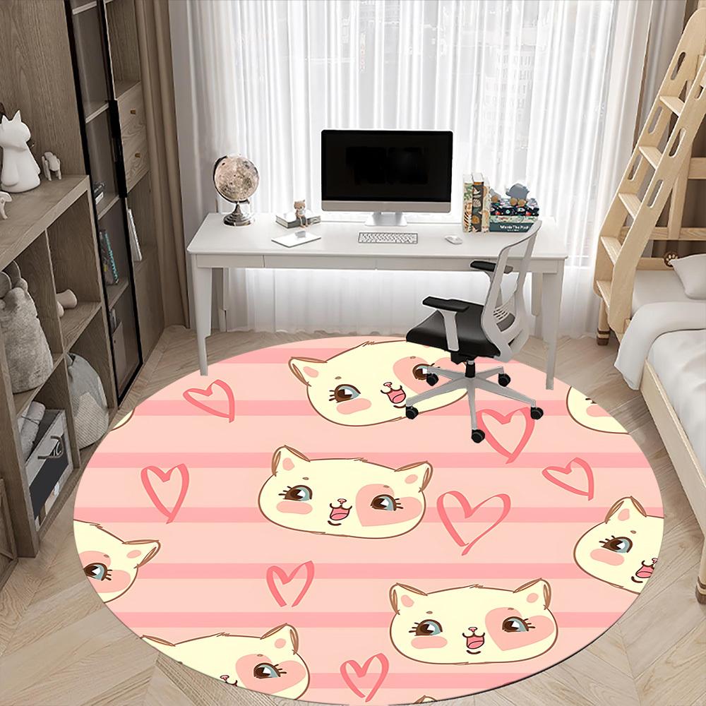 1pc Kawaii Cats Carpet for Office, Non-slip, Soft and Durable Office Rug, Perfect for Office yy260128062