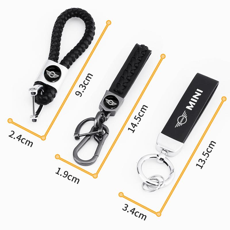 1Pcs Leather Key Chain Car Keyring Pendant Keychain Decor Styling For MINI Cooper Fridge One S F56 R57 R58 R60 JCW Countryman Clubman