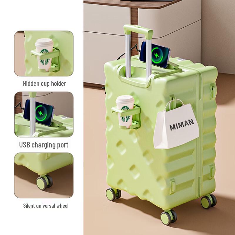 Avocado Green Multi-functional Travel Luggage 20 inch