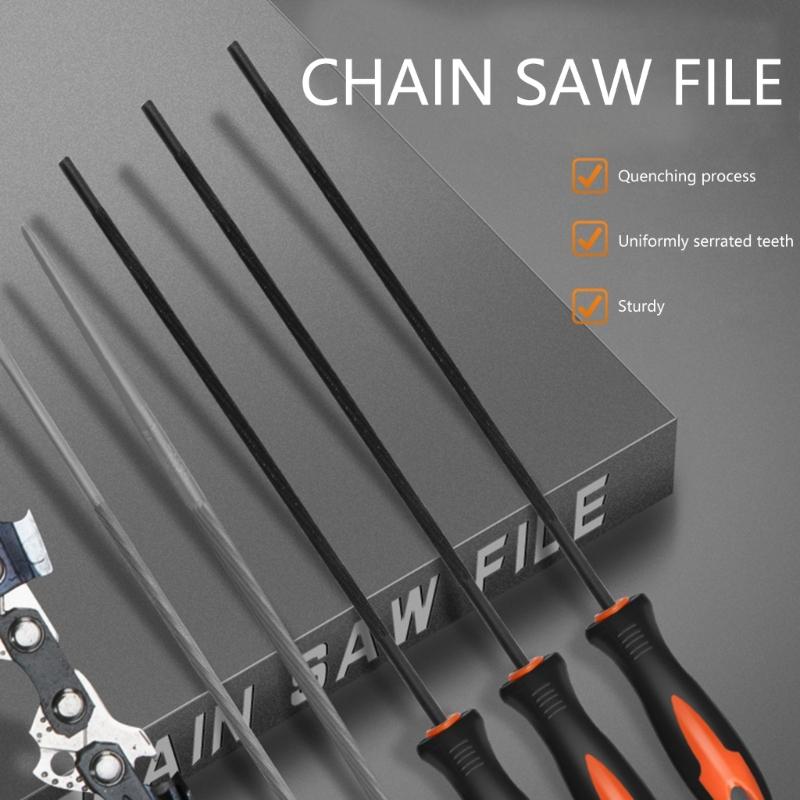 Professional Chainsaw File Set Strong Round Files 3.2mm 4.0mm 4.8mm 5.5mm Cut Chains Includes Storage for Sharpening