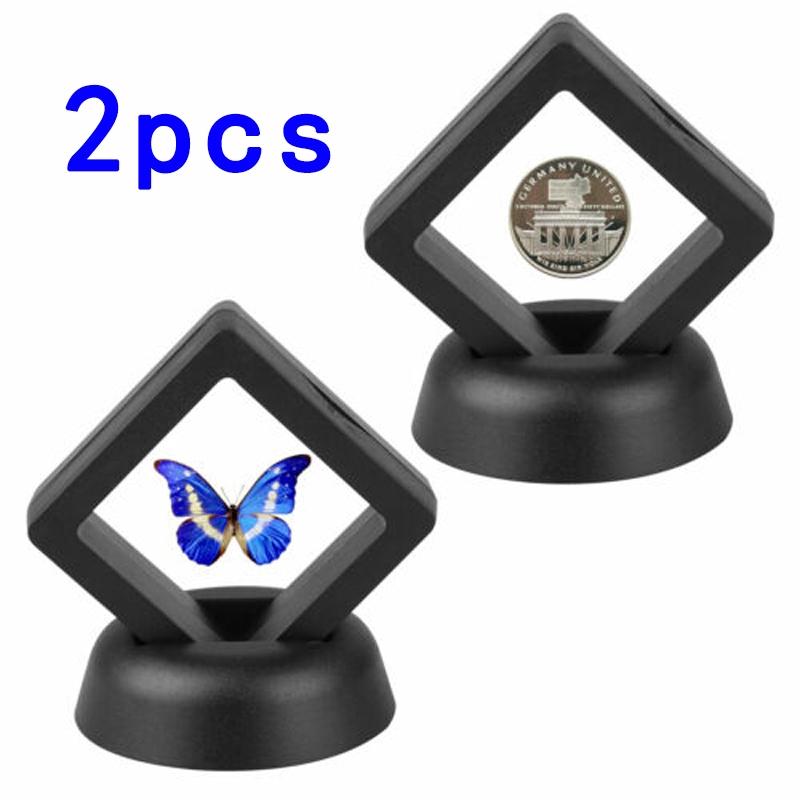 Black Coin Display Holder 50*50 Mm Gold/Silver Coins 2pcs Coins Medals Jewelry New