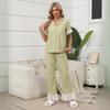 Sleepwear Women's Summer Lightweight Bubble-sheen Soft Lace-edge V-neck Cardigan, Can Be Worn Outside.