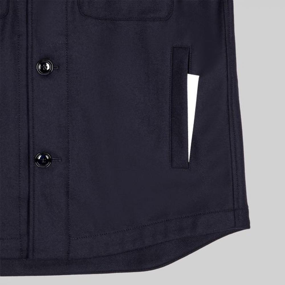Boss 30  Off Manteco Wool Blend Relaxed Fit Overshirt Dark Blue 50527940404 