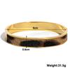 Flashbuy Gold Color Random Pattern Leopard Bangle Bracelet For Women Statement 18K Stainless Steel Wrist Fashion Zircon