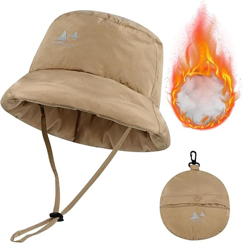 1Pc Lightweight Folding Padded Warm Hats Women Winter Bucket Hat Waterproof Cap