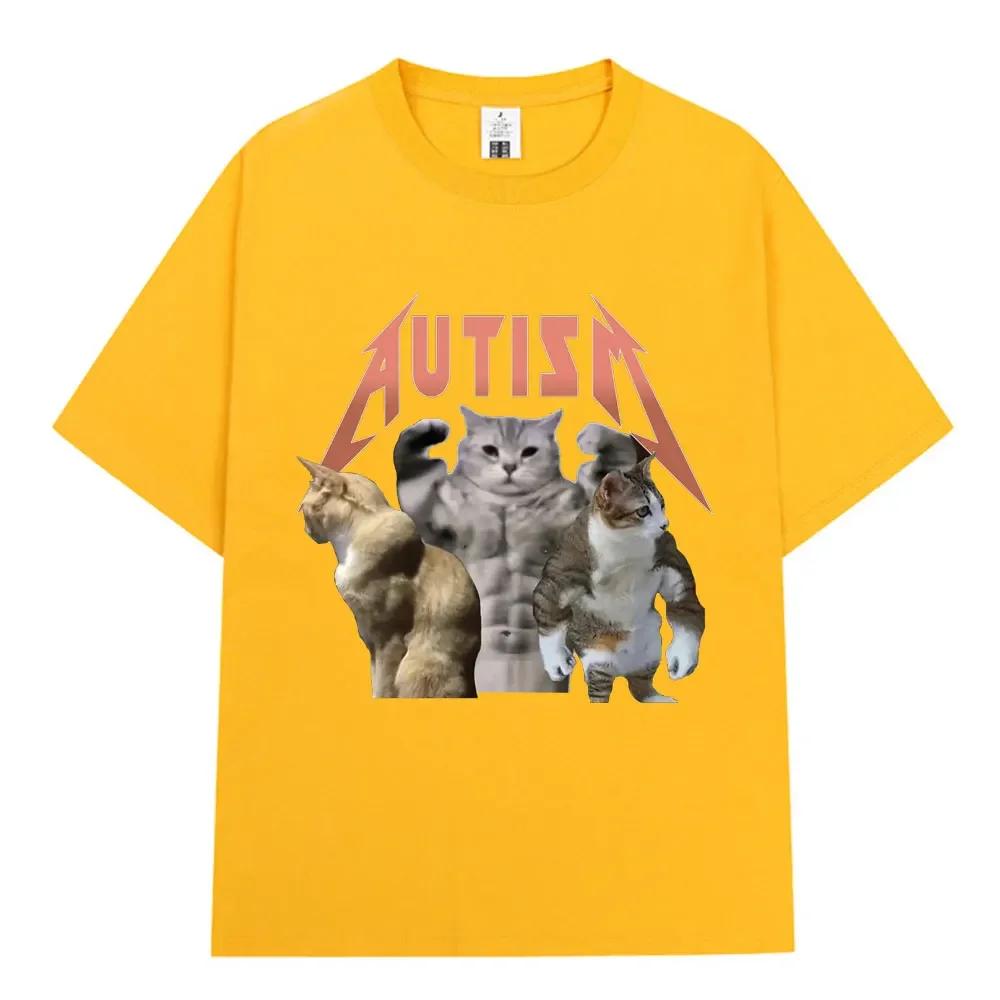 

Футболка унисекс Buff Cats Autism Memory для фитнеса, спортзала, моды, хип-хопа, с коротким рукавом, женская летняя удобная футболка 4XL