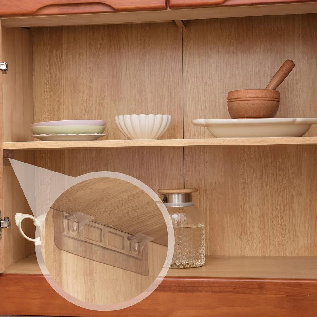 20/2pcs Adhesive Shelf Support Pegs Drill Free Nail Instead Holders Closet Cabinet Shelf Support Clips Wall Hangers Shelf Holder