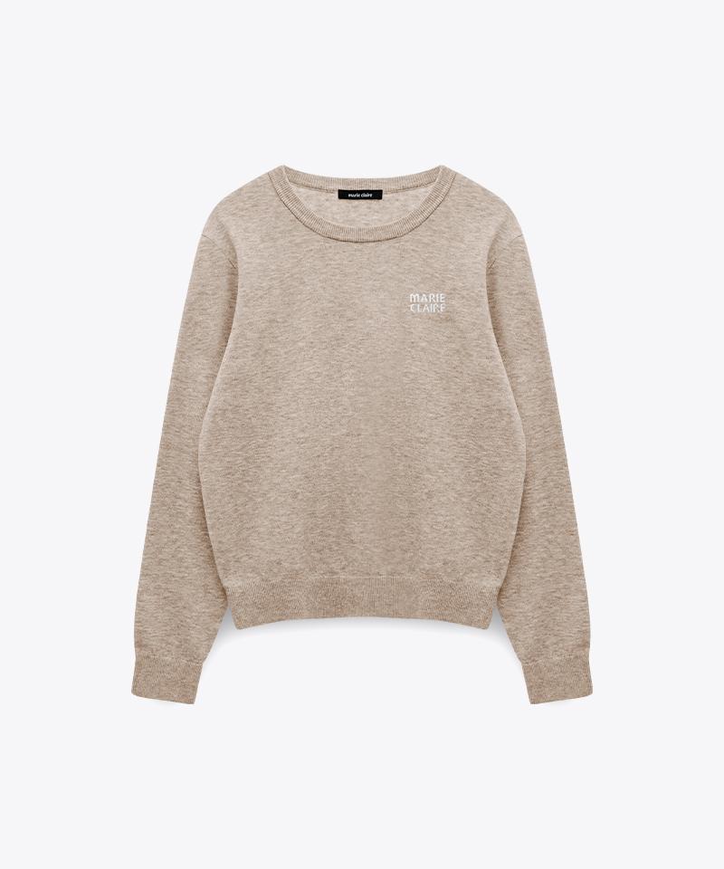 MARIE CLAIRE Wool Blend Basic Logo Round Knit (Mafckn16Nbe)