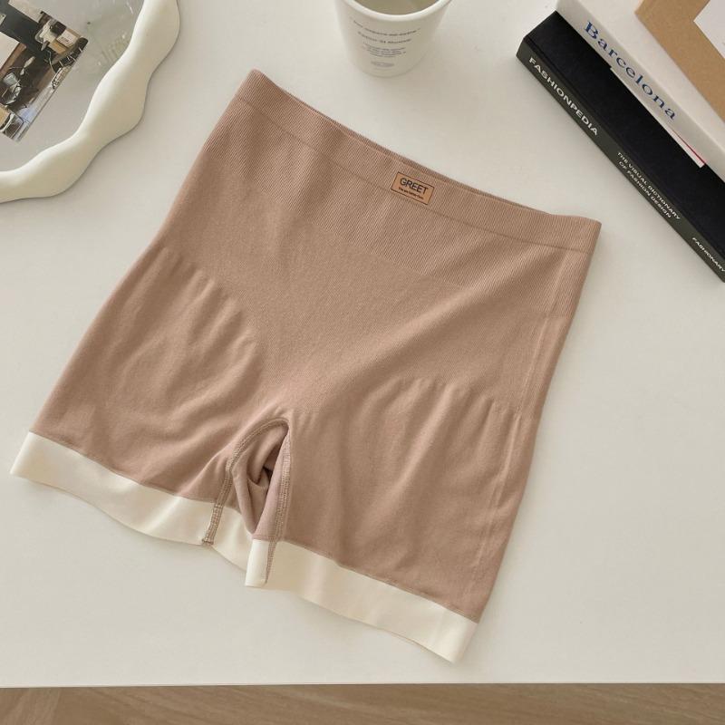 Basic Micro Pressure Compression Safety Pants with Two In One Anti Glare Non Rolled Edges Pure Cotton Crotch Leggings Seamless Underwear Panties