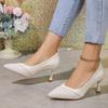 Lucyever Sequined Pointed Toe Pumps Women Elegant Thin Heels Office Wedding Shoes Woman Plus Size Shallow Mouth High Heel Shoes