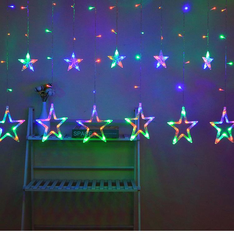 LED Colorful Flashing String & Star Lights - Creative Moon & Warm White Bedroom Decor