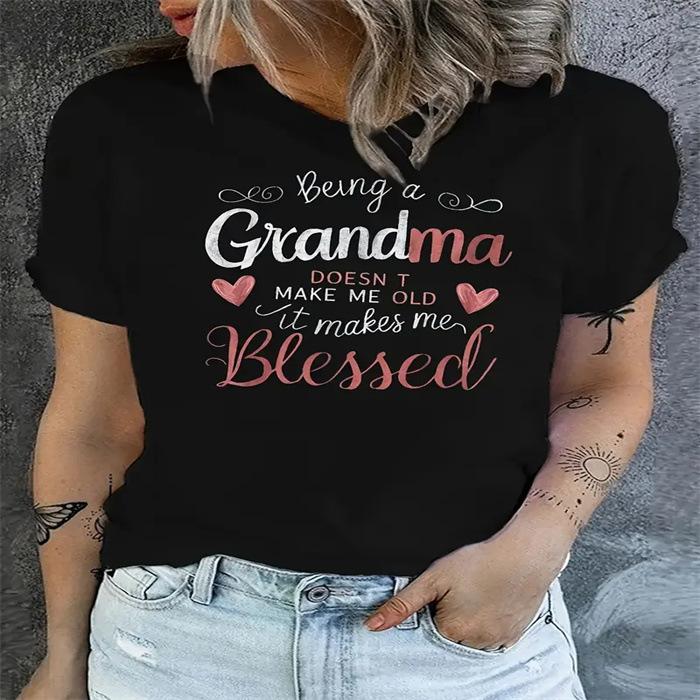 Summer Round Neck Pure Cotton Top Fashionable Casual Fashion Short Sleeved Women's Printed T-shirt