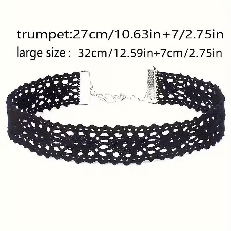 6Pcs/set Gothic Tattoo Black Lace Leather Velvet Collier 90S Punk Style Choker Necklaces Women Collar Femme Chocker Jewellery