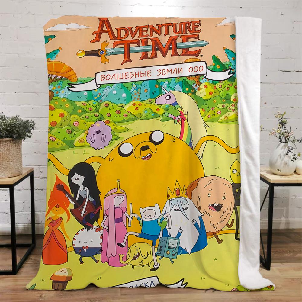Adventures Time Thick Blankets for Winter Blanket Bed Knitted Plaid Home and Decoration Microfiber Bedding Beach Towel Throw Nap