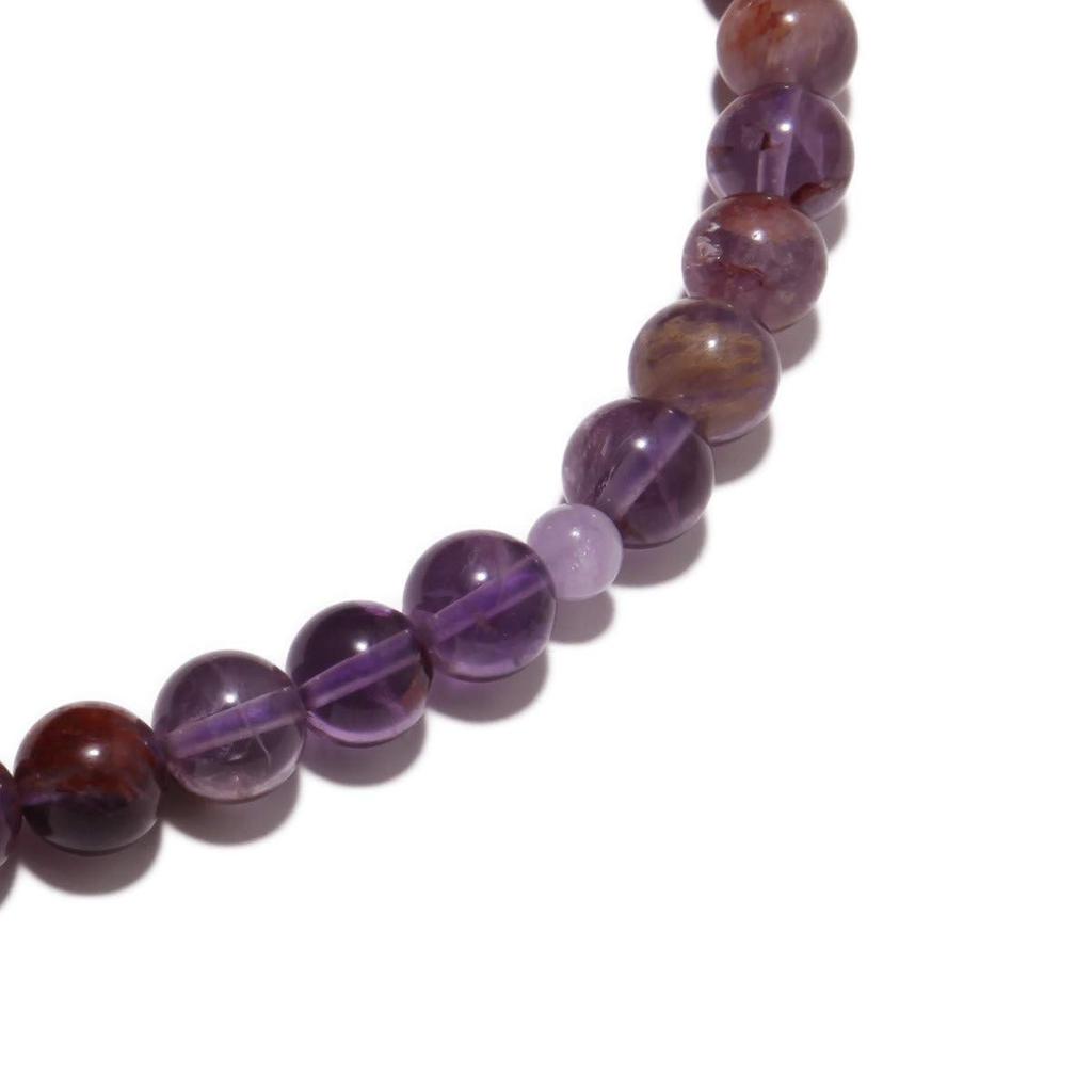 Prayer Beads Made In Japan Natural Stone Root Amethyst with Fujigumo Stone Pure Silk Tassel Color Ancient Made In Japan Comes with a Prayer Bead Bag