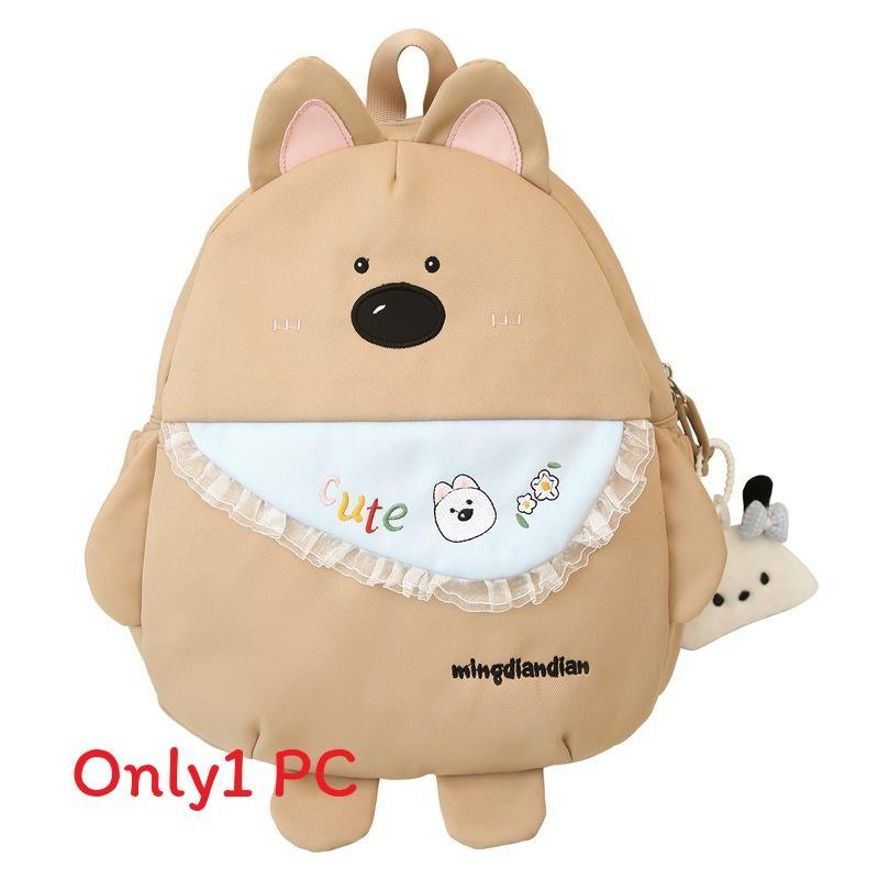 Cute Cartoon Puppy Kids Backpack With Nylon Material And Antiload For Elementary School Girls