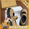 Thick-soled Mary Jane small leather shoes women's new bow retro round head with skirt single shoes