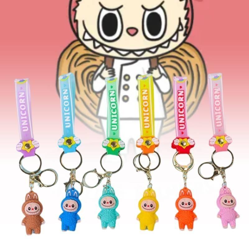 Colorful Cartoon Pvc Sheep Keychain Adorable Soft Keyring For Bags And Cars