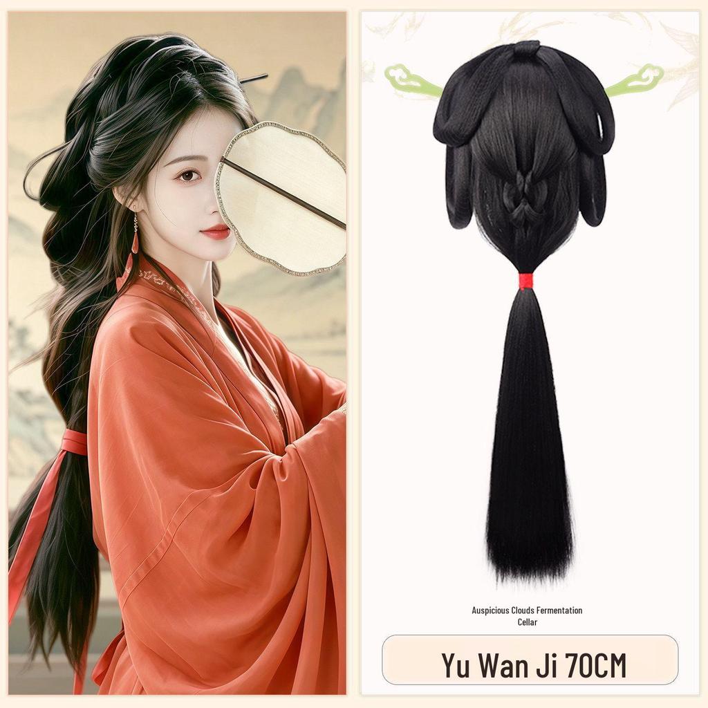 Ancient Hanfu Set: Wei Jin Headdress & Warring States Robe with Bun Styling