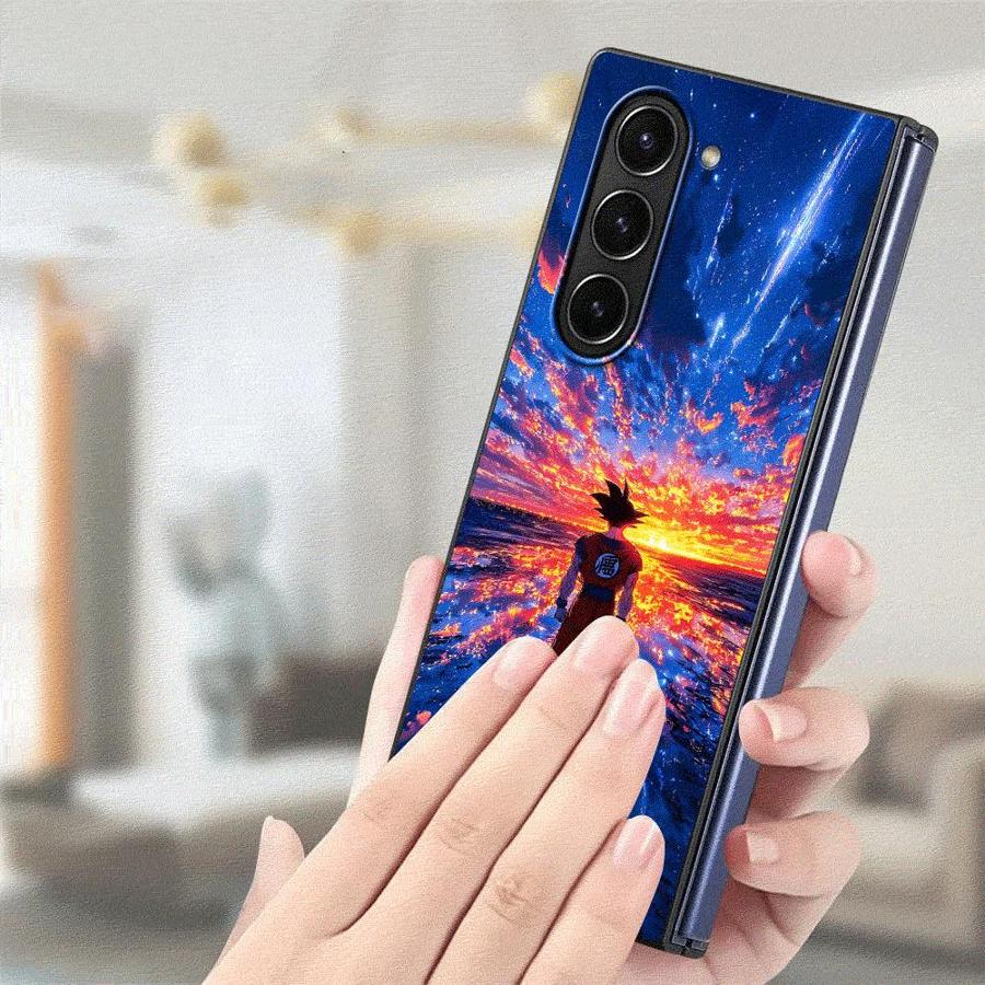 Dragon Ball Silhouette Goku Case for Samsung Galaxy ZFold4 Z Fold 7 6 5 4 3 ZFold5 ZFold3 ZFold6 ZFold7 Back Phone Cover