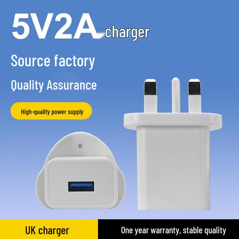 UK Standard 5V2A Fast Charging USB Charger for Apple & Android Phones