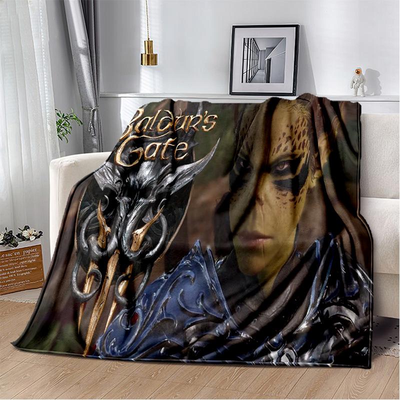 Baldur Gate3 Game Gamer Cartoon 3D Blanket,Soft Throw Blanket for Home Bedroom Bed Sofa Picnic Travel Office Cover Blanket Kids