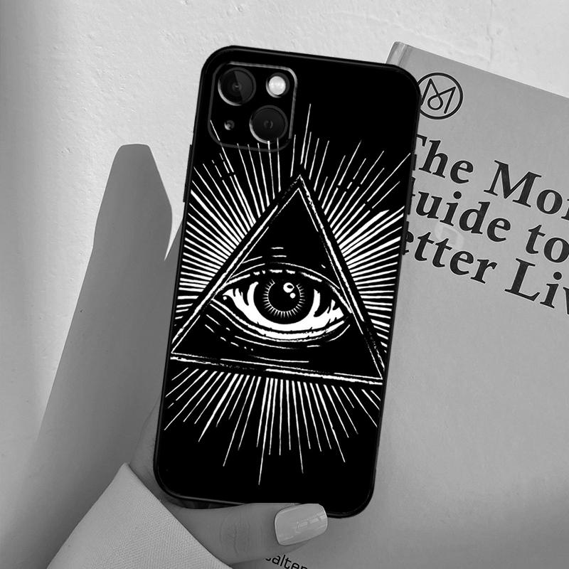

Illuminati Eye Occult Pyramid Phone Case For iPhone 16 15 14 Pro Max Plus 11 12 13 Pro Max XS 6 12 13 Mini Cover Shell iPhone 16 Plus