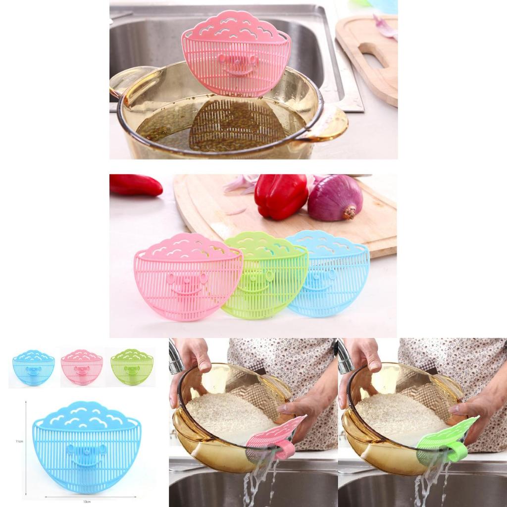 Modern Smile Face Food Rinse Filter With Clip For Vegetables And Grain Filtration