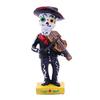 Black Mariachi Band Skeleton Statue Halloween Day of The Dead Skull Figurine Resin Collectible Folk Musician Players Ornament for Home Decor