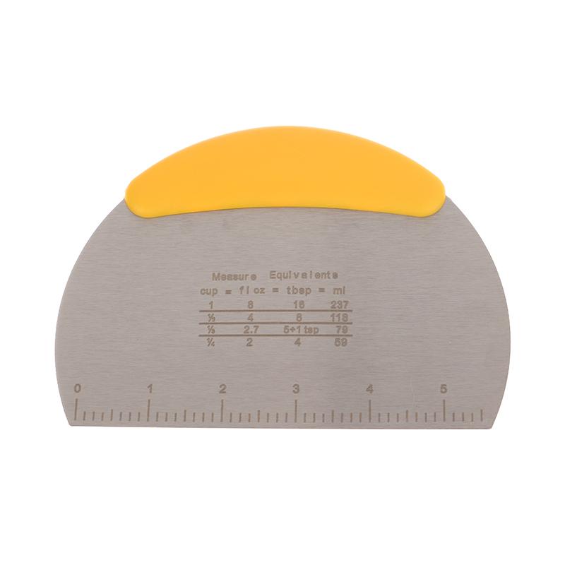 Racletă de aluat din oțel inoxidabil cu cântar de măsurare, pâine, pizza, tăietor de aluat, răcletă de aluat, cuțit de bucătărie, gadgeturi de copt