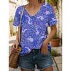 2025 Women's T-Shirt Kawaii Animal Graphic Fashion Short Sleeved V-Neck Regular Tops Daily Print Tee Summer Spring Casual Tops